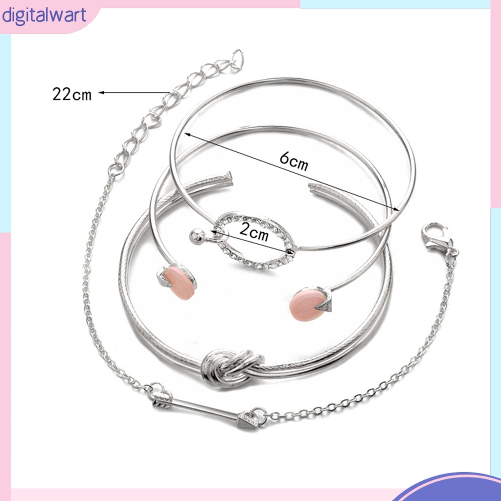 Set 4 vòng đeo tay kiểu dáng thời trang phong cách cho nữ