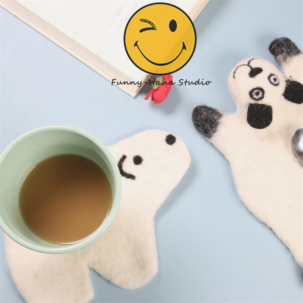 Tấm Lót Ly Bằng Len Họa Tiết Hoạt Hình Dễ Thương H3J7