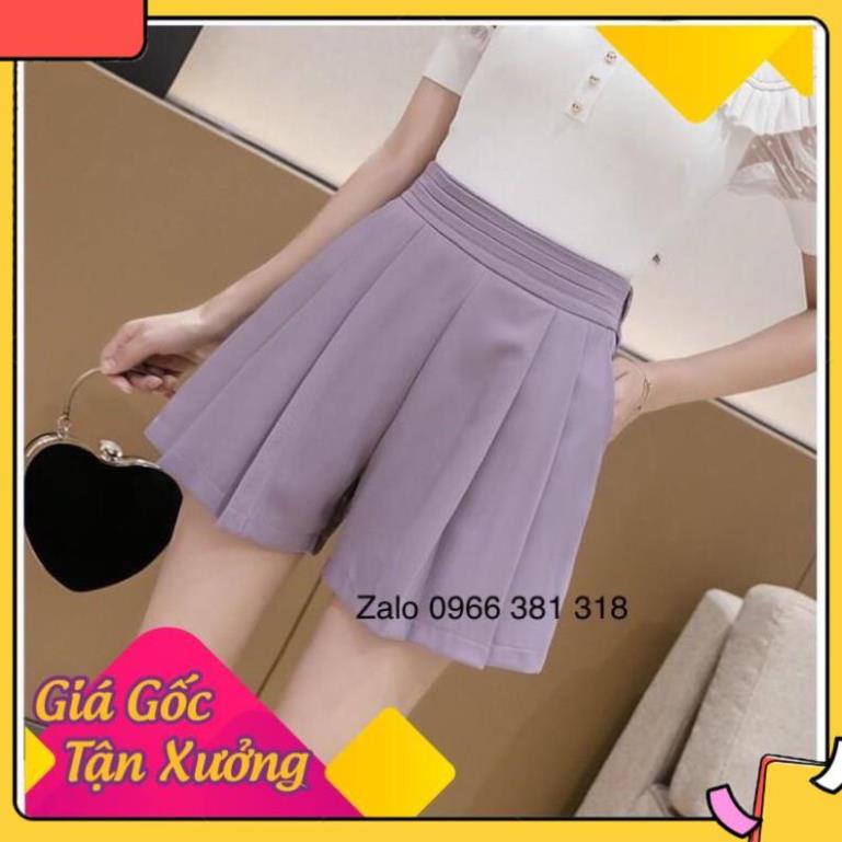 Quần short xếp ly tuyết mưa siêu xinh, Quần đùi nữ dáng váy cạp cao mã 208