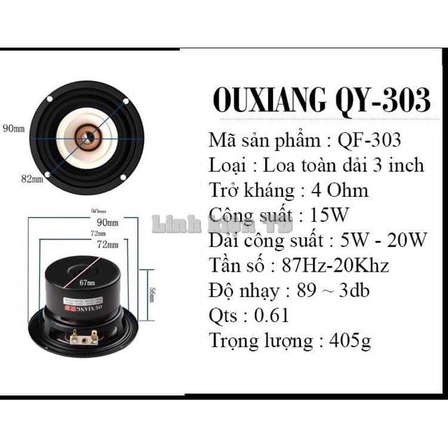 Loa toàn dải 3 inch 15W QY-303