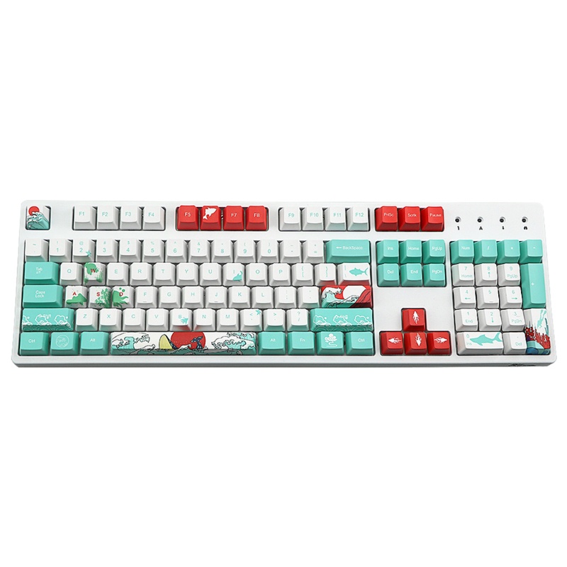 Bộ Phím Rời PBT in Họa Tiết Hoa Anh Đào / Cô Gái Màu Đỏ / Biển Rhythe Cho Bàn Phím Cơ DIY
