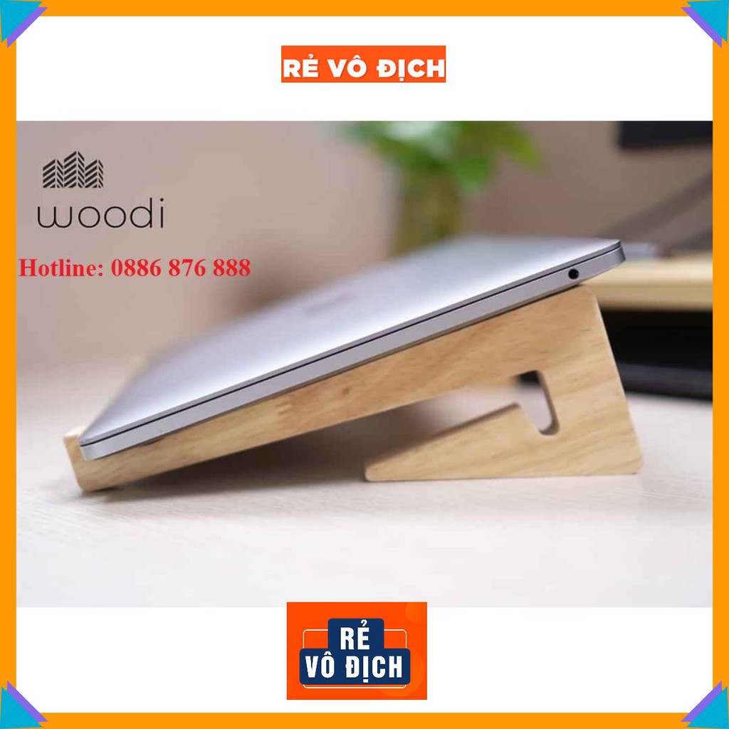 Giá đỡ laptop gỗ 2 trong 1 cho máy tính macbook, laptop chắc chắn bền đẹp