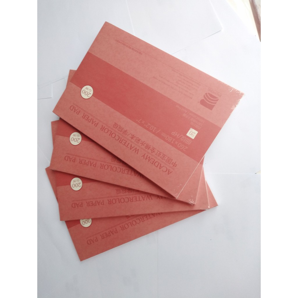 Sổ vẽ màu nước BaoHong vân hot/cold/rough 100% cotton