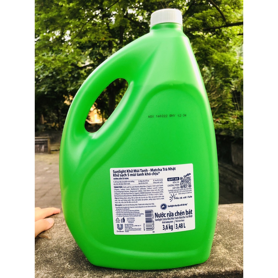 CAN NƯỚC RỬA CHÉN SUNLIGHT THIÊN NHIÊN MUỐI KHOÁNG VÀ LÔ HỘI 3.6KG