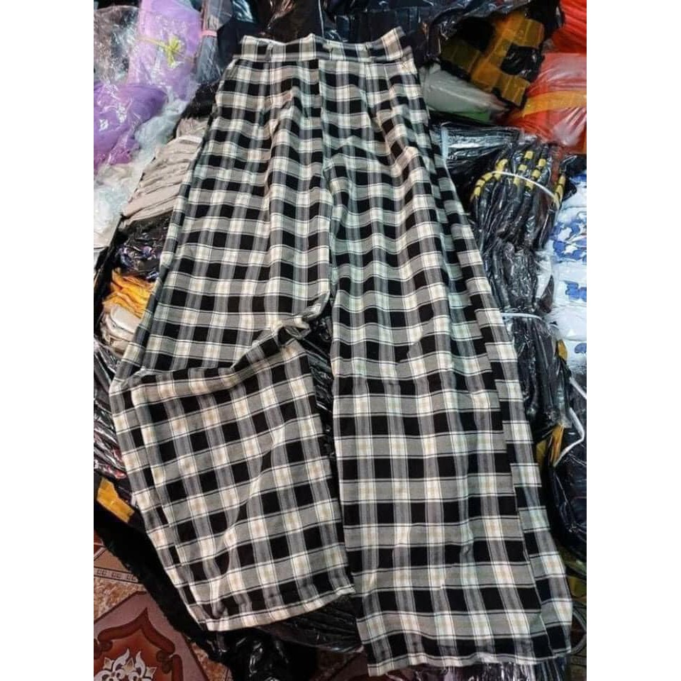 [GIÁ HUỶ DIỆT] Quần sớ lẻ ống rộng kẻ caro -Quần sớ ống rộng unisex uzzlang (có ảnh thật)