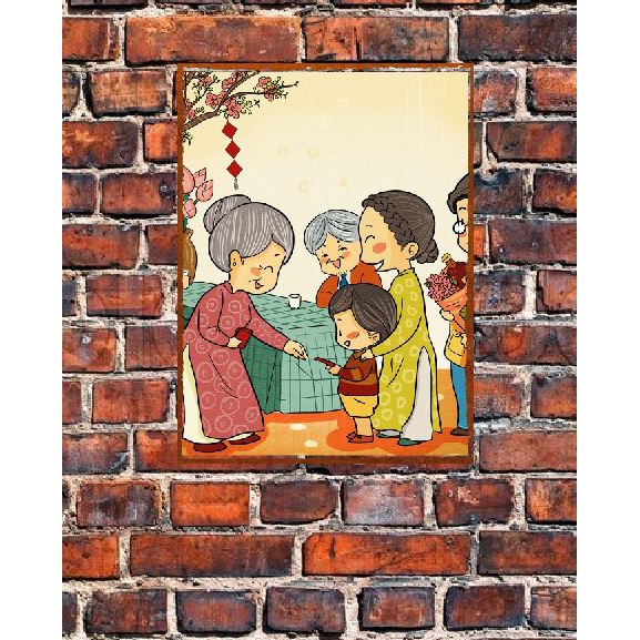 Tranh thiếc  "TẾT VIỆT NAM"