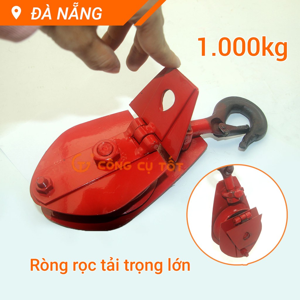 Ròng rọc móc treo an toàn tải trọng 1 tấn