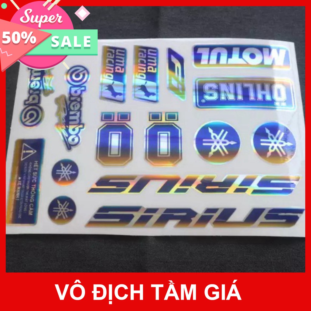[GIÁ GỐC] 1 BỘ TEM XE SIRIUS CROM TITAN