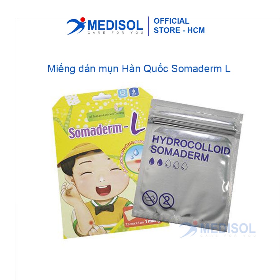 Miếng Dán Mụn, Miếng Dán Vết Thương - Somaderm-L - Hàn Quốc (1 miếng - kích thước 7.5 cm x 7.5 cm)