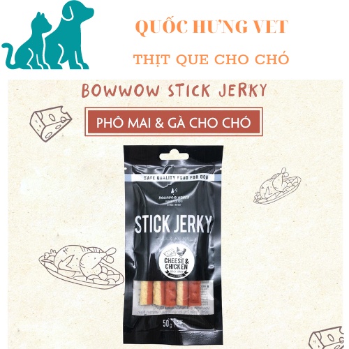 Que Jerky BowWow Thịt & Phô Mai Snack Cho Chó - QUỐC HƯNG VET