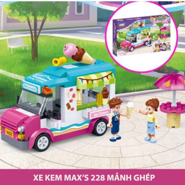 [Loại 1-FREESHIP 70k] Bộ lego xếp hình xe bán kem