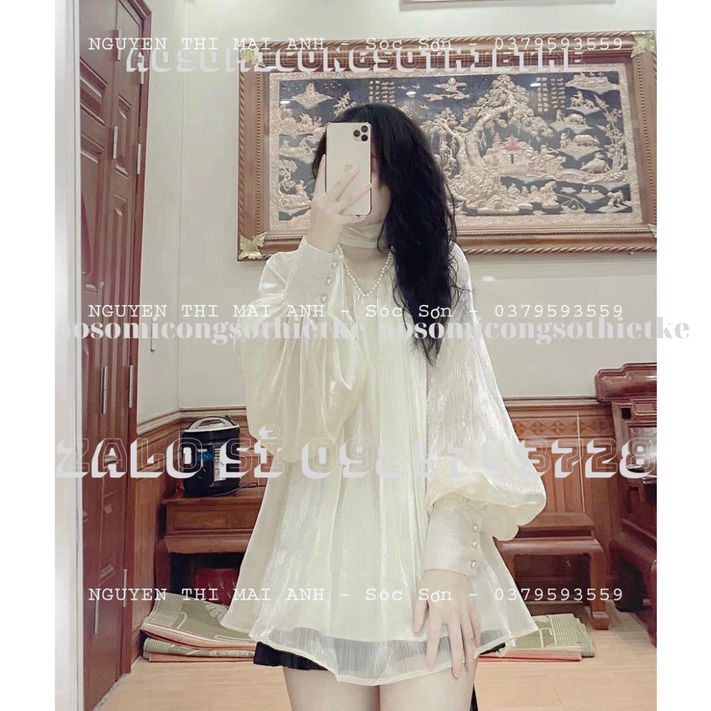 áo babydoll tay bồng tiểu thư dấu quần kaca aosomicongsothietke