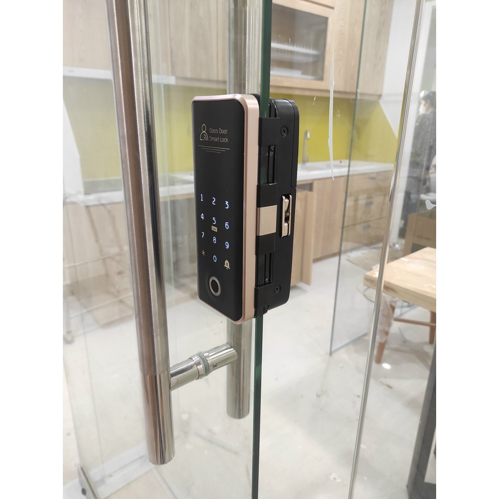 Khóa vân tay cửa kính cường lực vân tay thông minh kết nối điện thoại- Dùng app TTLOCK
