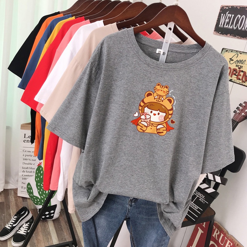 NRVP Áo thun tay ngắn cổ tròn in hình hổ năm mới Trung Hoa thời trang mùa hè cho nữ 2022