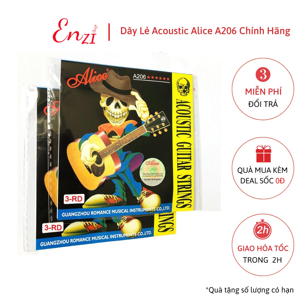 Dây lẻ guitar acoustic Alice AW436 cho đàn guitar dây sắt chính hãng Enzi