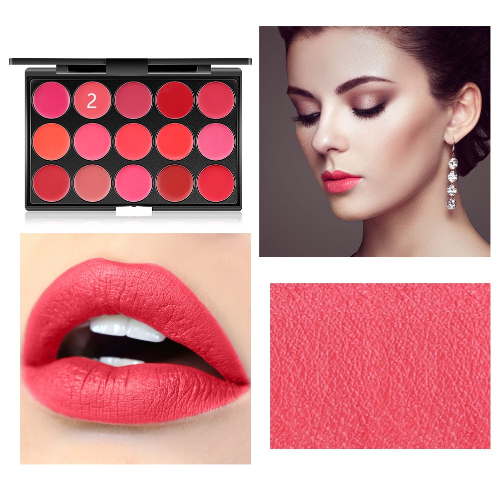 Bảng Son Lì Trang Điểm Miss Rose 15 Màu Chính Hãng, Mỹ Phẩm Makeup Chuyên Nghiệp, Lên Màu, Lâu Trôi, Dễ Sử Dụng