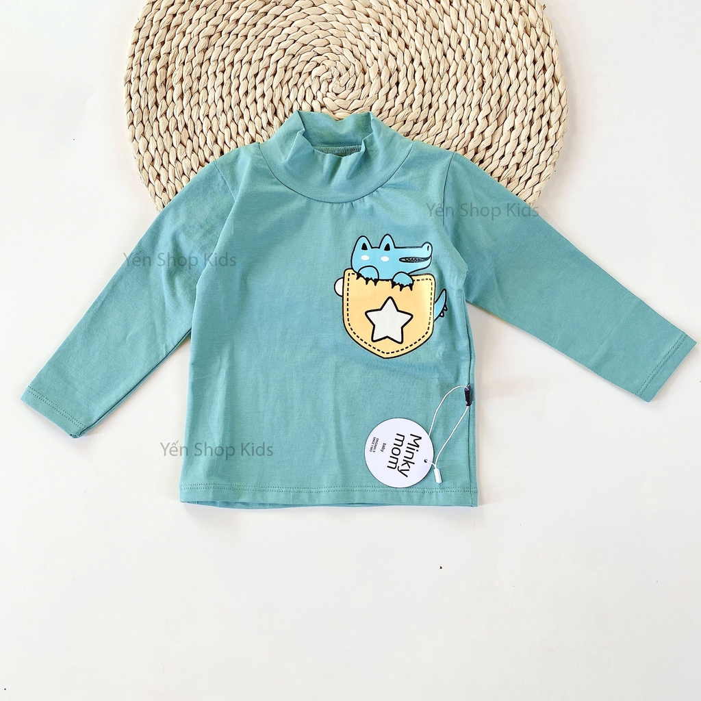 Áo Dài Tay Cổ 3 Phân Chất Cotton 100% Hàng Minky Mom Cho Bé (7-19kg) (SP001368)