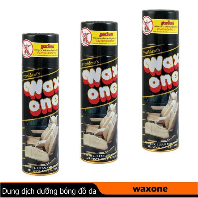Waxone xịt bóng nội thất ô tô Thái Lan xịt bóng đồ da đồ gỗ dung tích 450ml
