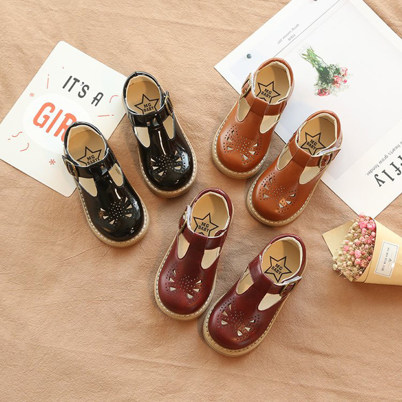 Giày bệt trẻ em có quai bằng da mềm chất lượng cao cho bé gái 2-6 tuổi