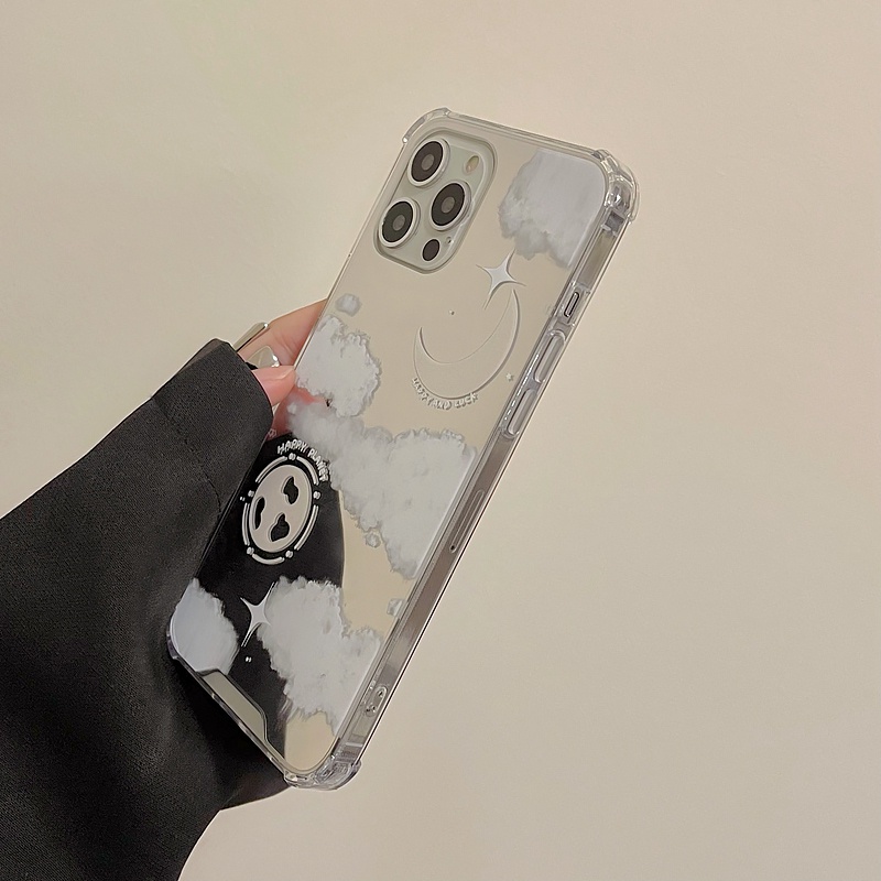Ốp Lưng TPU TráNg Gương HìNh ĐáM Mây Cho iPhone 14 13 12 11 Pro Max Xs XR X Xs Max 8 7 Plus