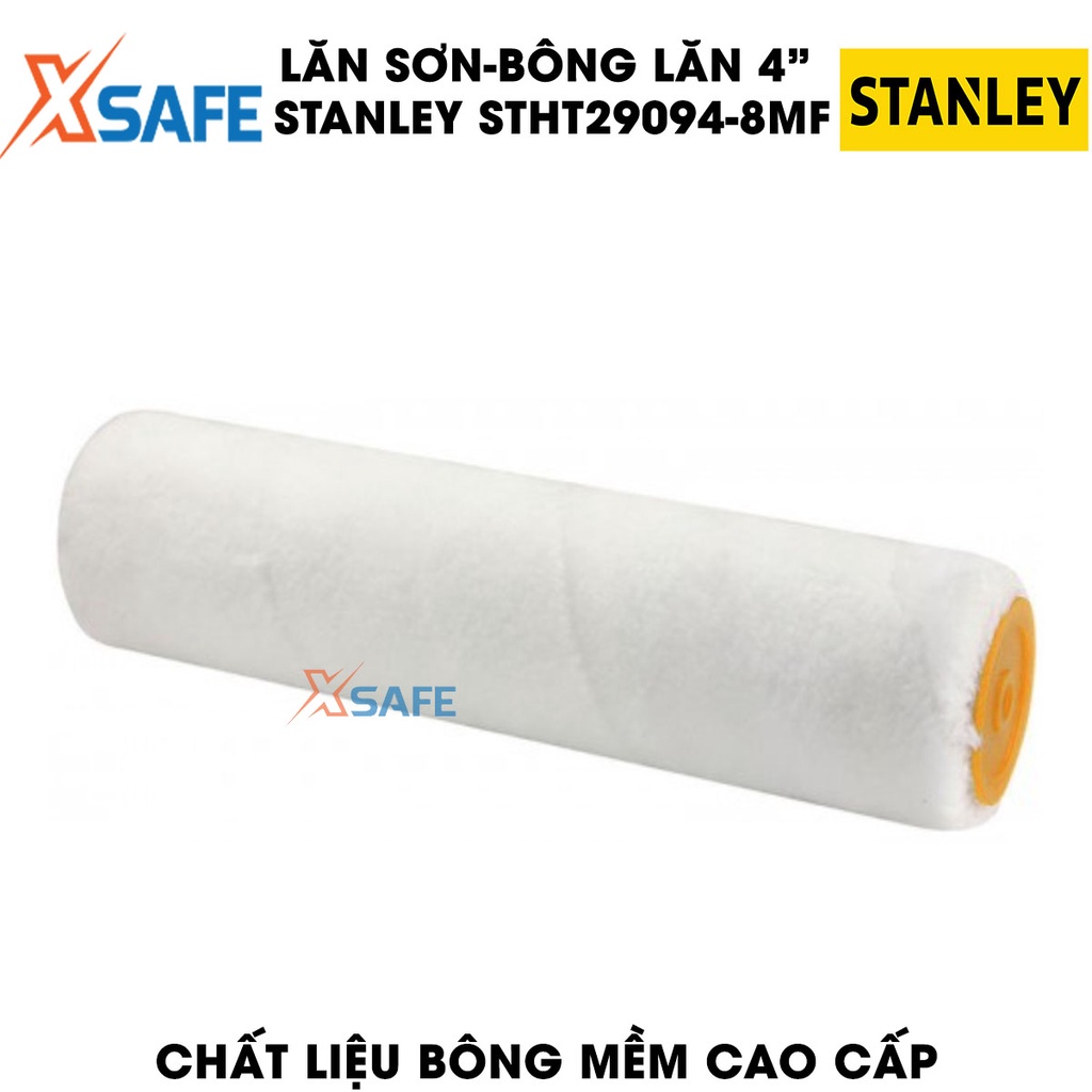 Bộ cán nối cọ và bông lăn sơn STANLEY STHT29094-8MF 4inch Lăn sơn nước hộp 10 bông lăn mềm, độ thấm sơn cao, dễ tháo lắp