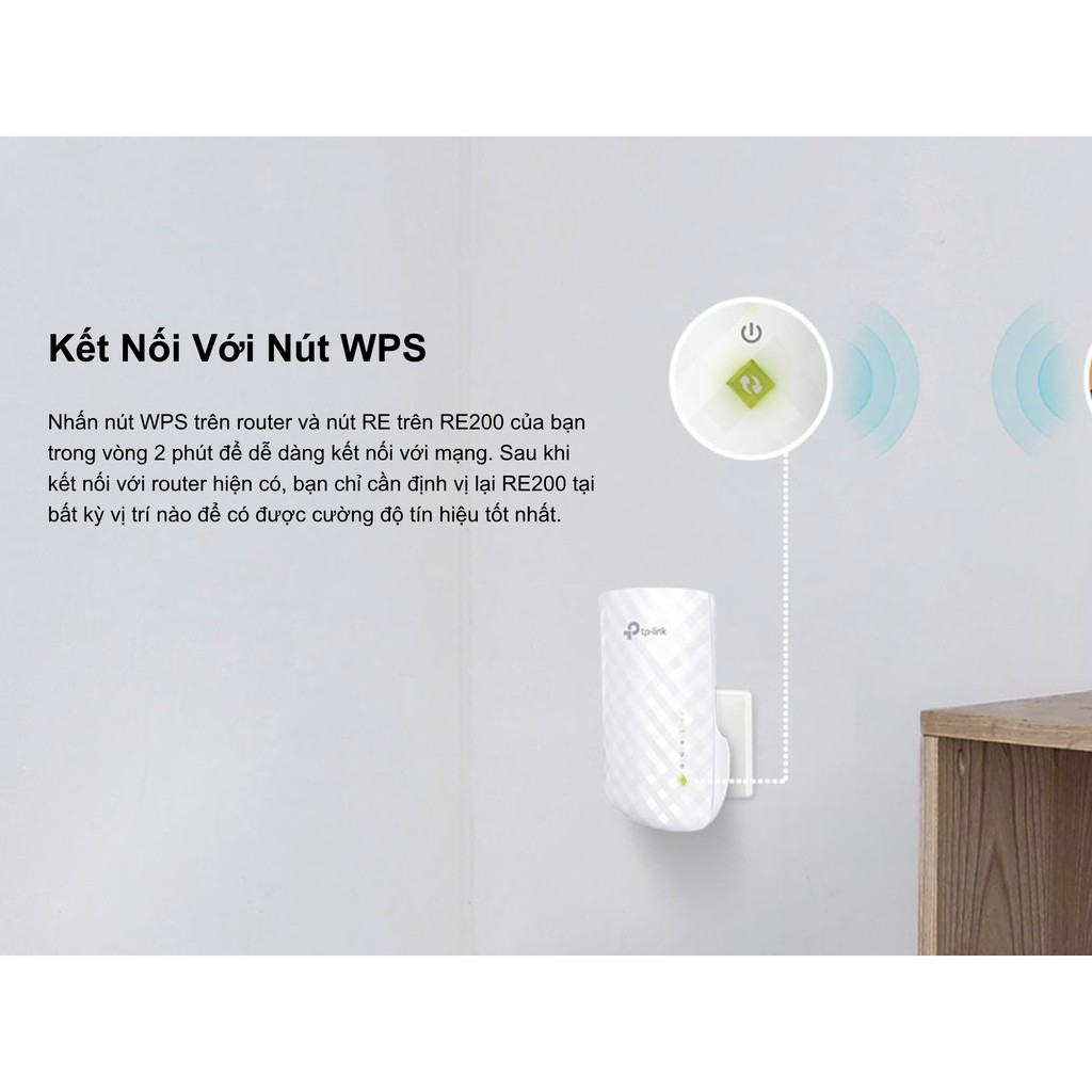 Bộ Kích Sóng Wifi Repeater Băng Tần Kép AC750 TP-Link RE200 - Hàng Chính Hãng | BigBuy360 - bigbuy360.vn