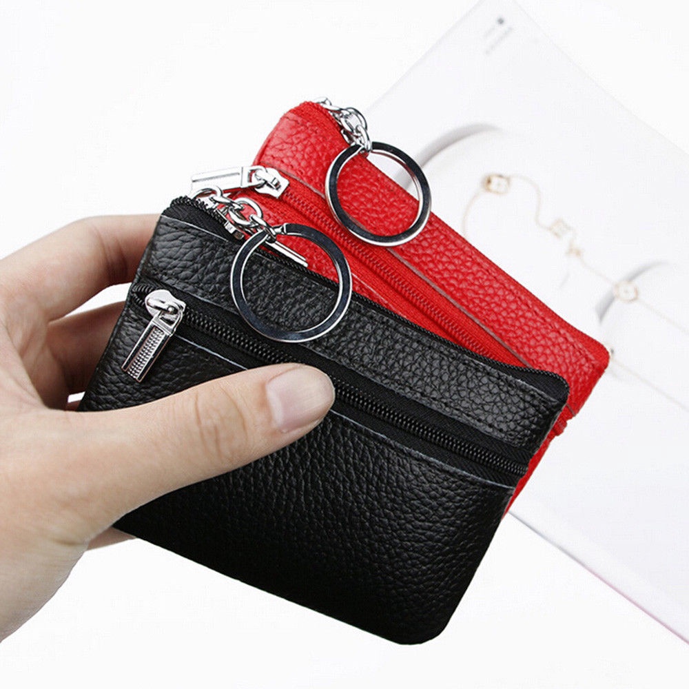 Ví Da Mềm Mini Có Khóa Kéo Thời Trang Cho Nam Nữ Mới