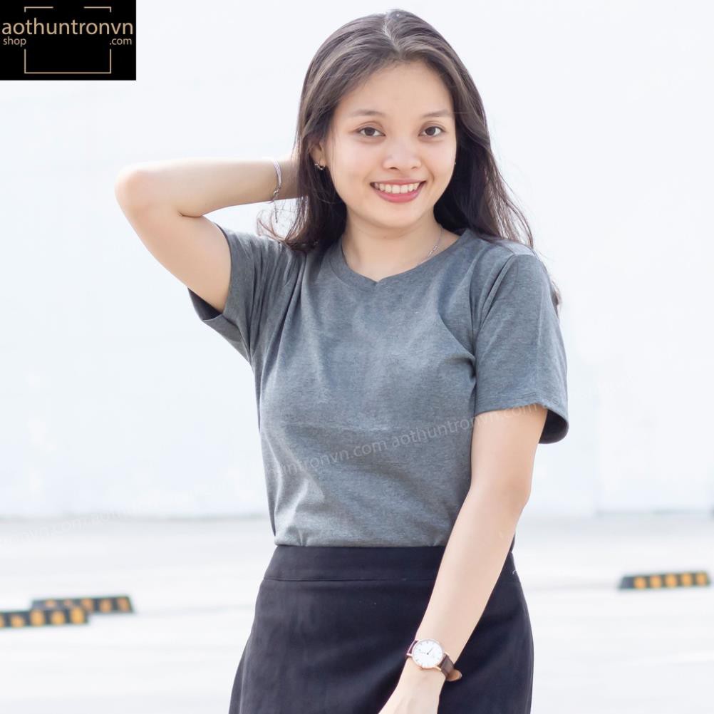 Áo thun nam trơn cotton 4 chiều áo phông ngắn tay cổ tròn RIN STORE Màu Xám Chuột phom basic suông rộng 💕