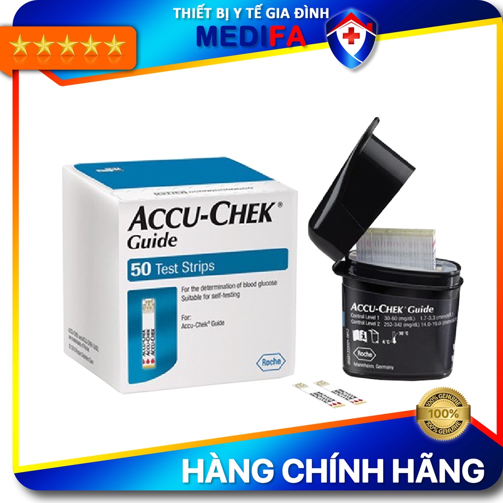 Combo Que thử đường huyết ACCU CHECK GUIDE, NK chính hãng, Tem niêm phong, nhãn phụ TV
