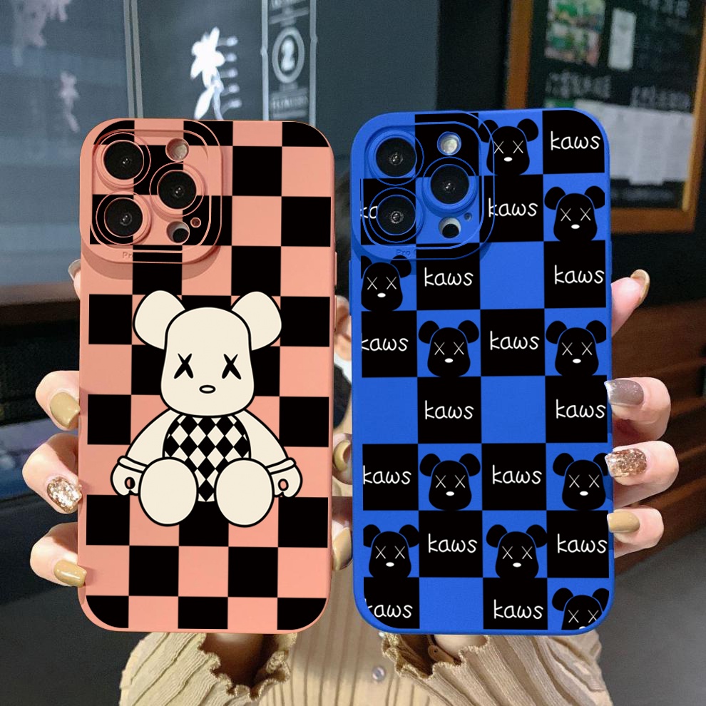 Ốp Điện Thoại Viền Vuông In Hình Kaws Cho OPPO A16 A15 A16E A16k A95 Reno6 Z 5G A94 A54 A74 4G A53 A76 A96 4G A12 A5S A7