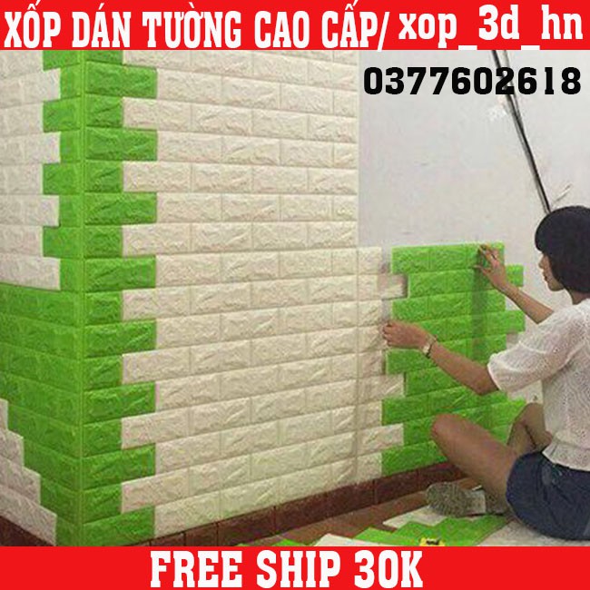 MIẾNG XỐP DÁN TƯỜNG 3D CHỐNG ẨM CÁCH ÂM CÁCH NHIỆT KT 70cm x 77cm DÀY 3MM