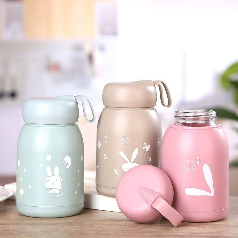 Bình nước thủy tinh hình thỏ kute 330ml