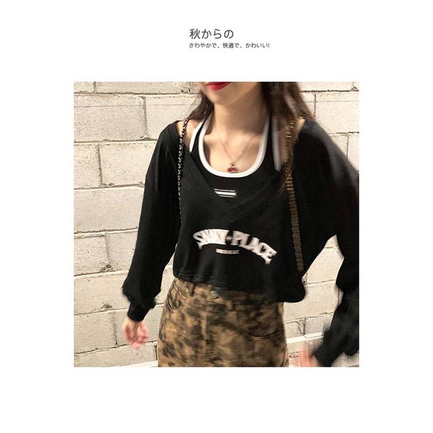 Bộ Áo Sweater Dài Tay In Chữ + Quần Ngắn Thời Trang Cho Nữ | BigBuy360 - bigbuy360.vn