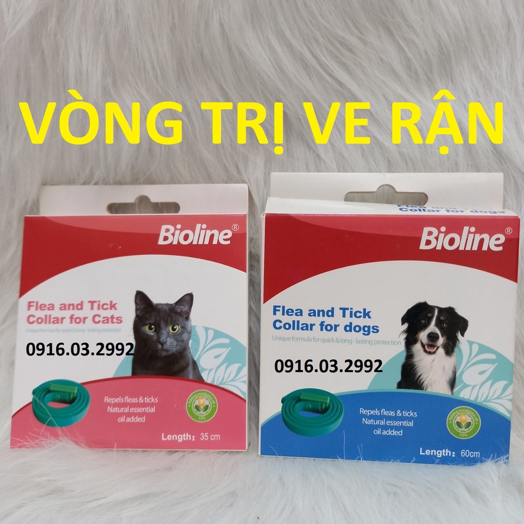 Vòng chống ve rận cho chó mèo Bioline, Vòng trị ve rận chó mèo Bioline