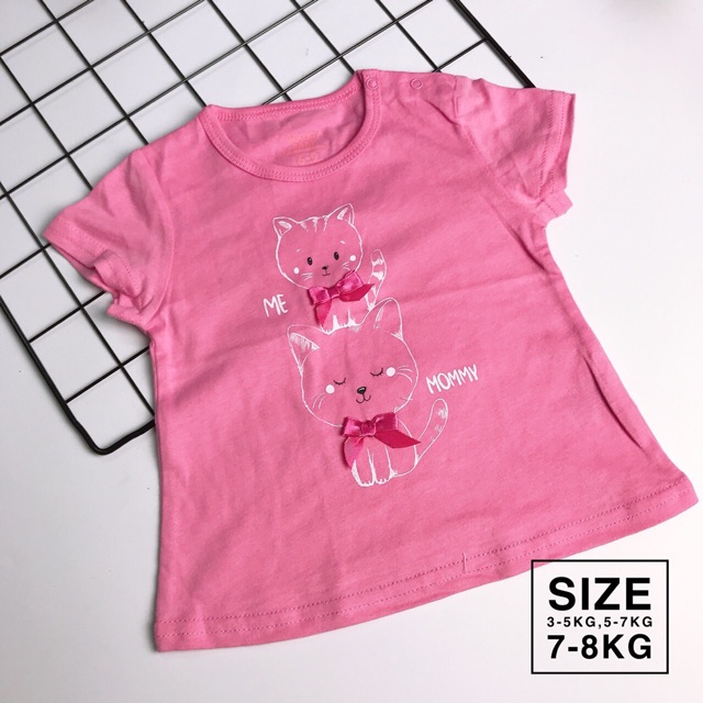 Áo phông cho bé màu hồng hình cô bé size:13-15kg lỗi