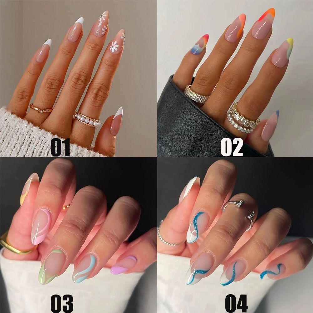 CACTU Hộp 24 Móng Tay Giả Trang Trí Nghệ Thuật