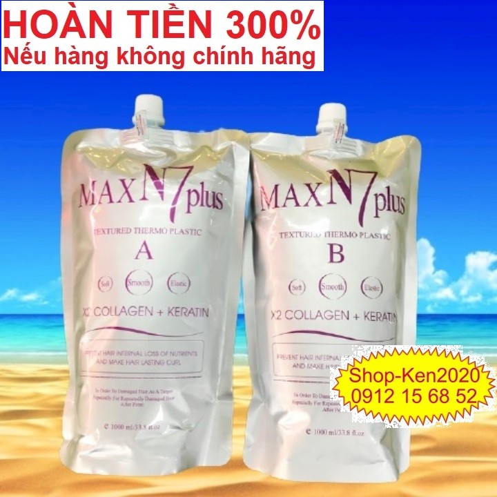 [Túi lẻ] Uốn duỗi ép tóc Max N7 Plus Collagen Keratin 1000ml A-B-C