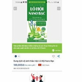 Lô hội nano bạc dung dịch vệ sinh phụ nữ 150ml date 2024
