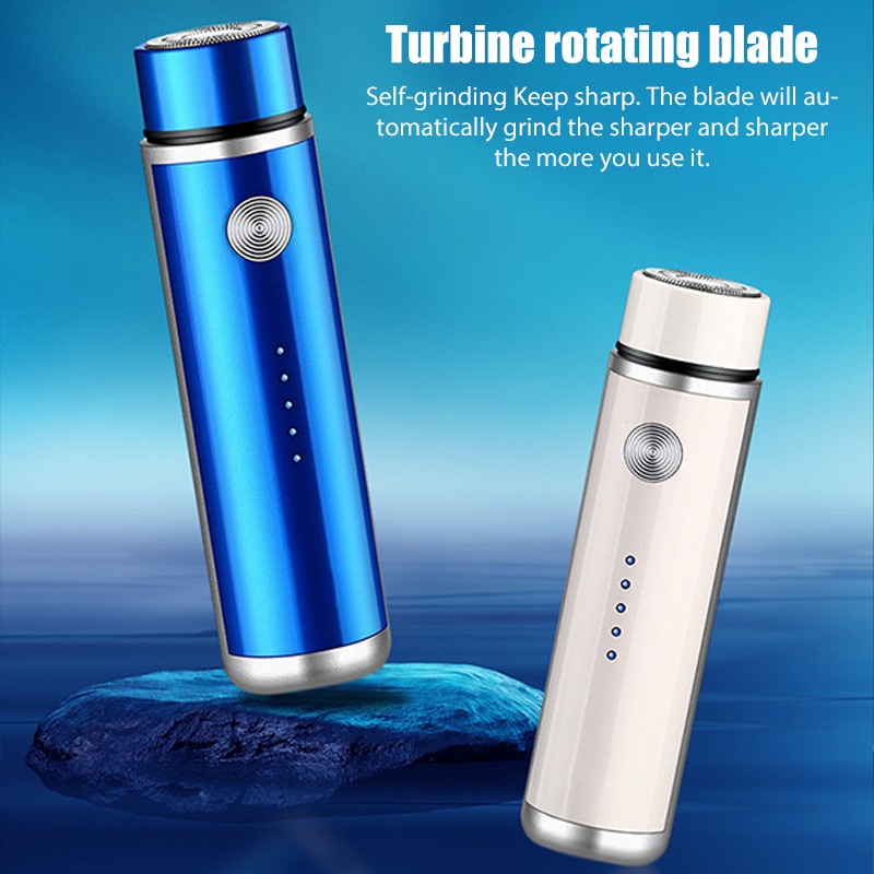 Máy Cạo Râu 3D Mini Bằng Thép Không Gỉ Sạc USB Tiện Dụng Cho Nam