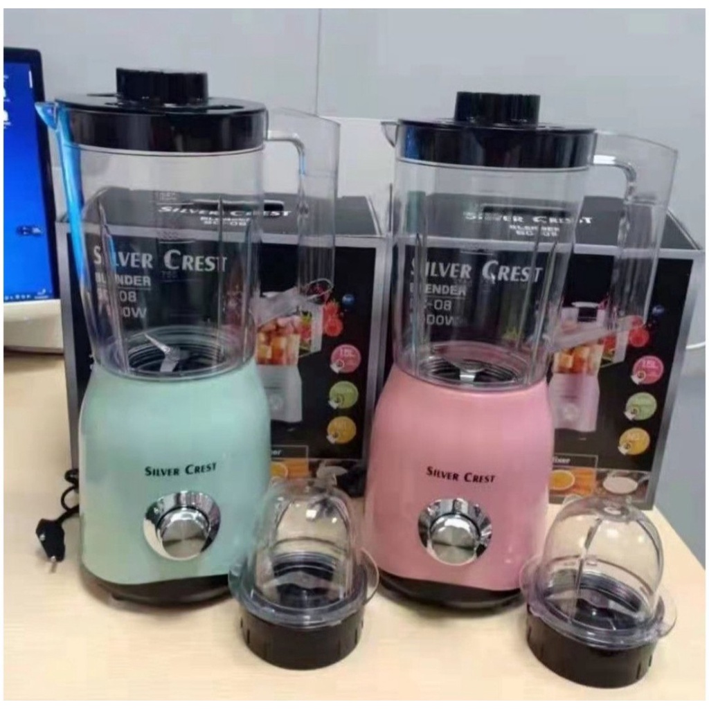 Máy Xay Sinh Tố Sliver Crest, Máy Xay Thực Phẩm Đa Năng, 2 Cối Tiện Lợi, Bảo Hành 12 Tháng