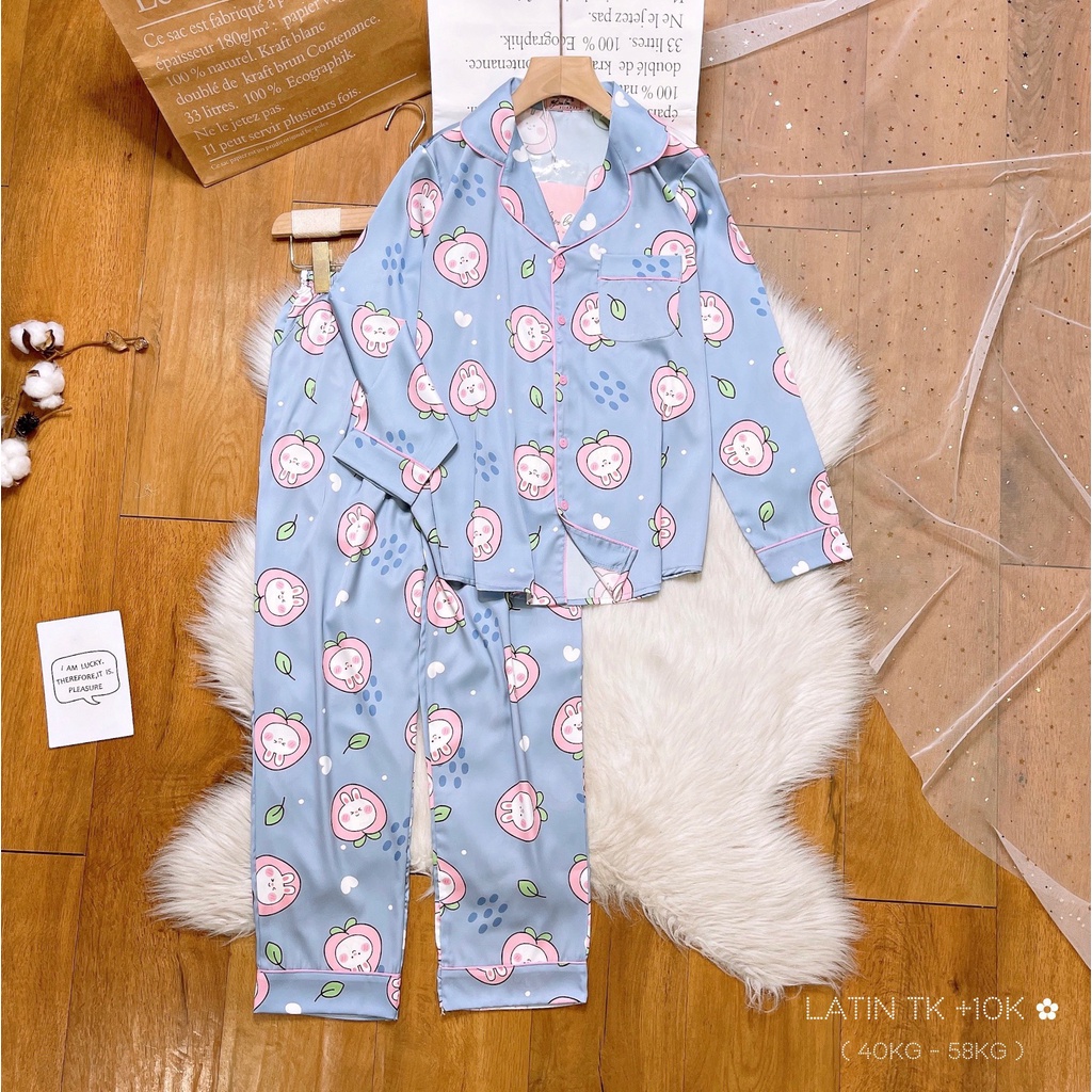 Đồ ngủ pijama lụa Latin thiết kế TDQD cao cấp Boo - form 40-60kg
