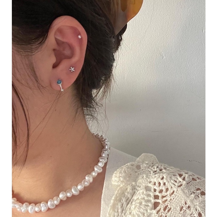 𝐯𝐞𝐥𝐯𝐞𝐭𝐩𝐢𝐧𝐤.𝐚𝐜𝐜🇰🇷 | Khuyên tai chốt bi vặn bông hoa mini