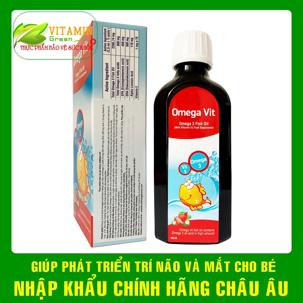 OMEGA VIT bổ sung Omega 3 DHA cho bé giúp phát triển trí não, mắt và hệ thần kinh | Nhập khẩu chính hãng Châu Âu