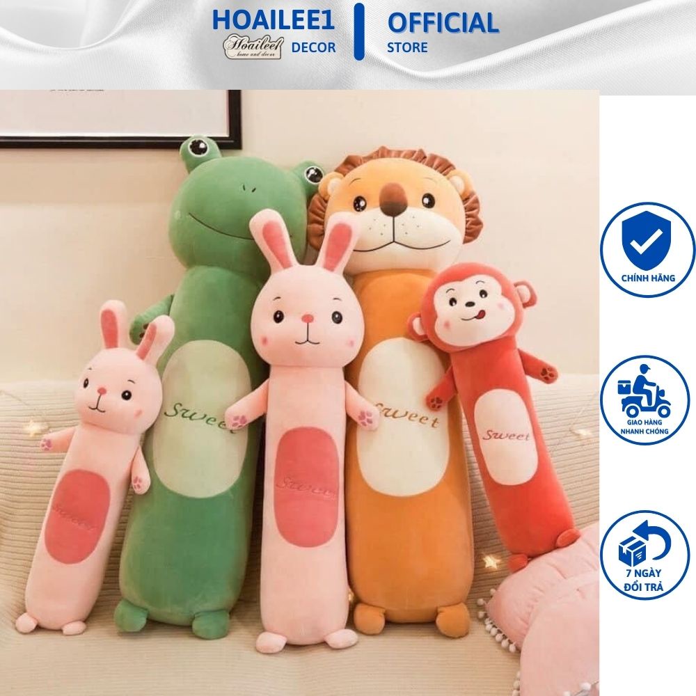 Gối ôm hình thú 🦁🐵 🐰🐸sư tử ếch khỉ thỏ lông mịn siêu đáng yêu