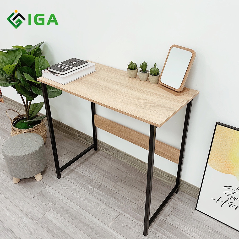 Bàn làm việc IGA Thông Minh, bàn học mini tiết kiệm diện tích phù hợp với nhiều không gian- GM09