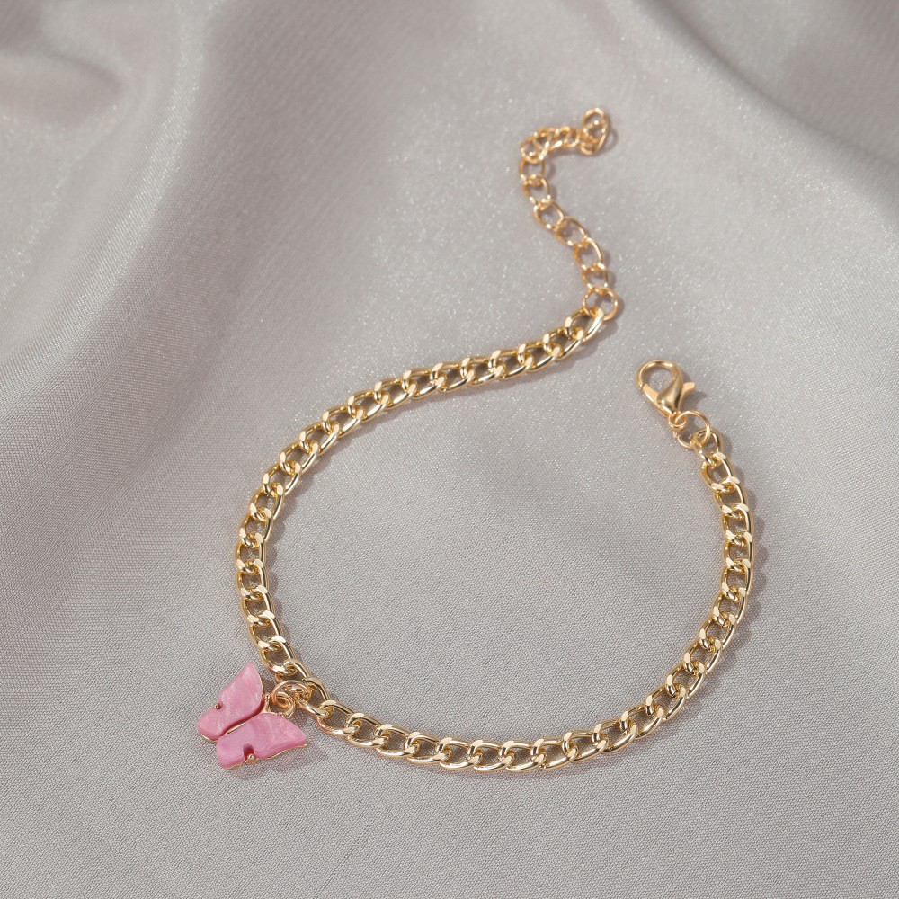 Lắc Chân Hợp Kim Gắn Hình Cánh Bướm Xinh Xắn Phong Cách Âu Mỹ Thời Trang Cho Phụ Nữ