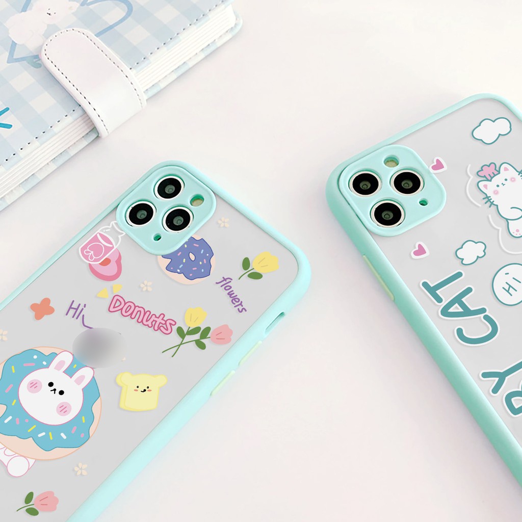 Ốp lưng iphone Kitten nhám viền nổi cong 6/6plus/6s/6splus/7/7plus/8/8plus/x/xr/xs/11/12/13/pro/max/plus/promax