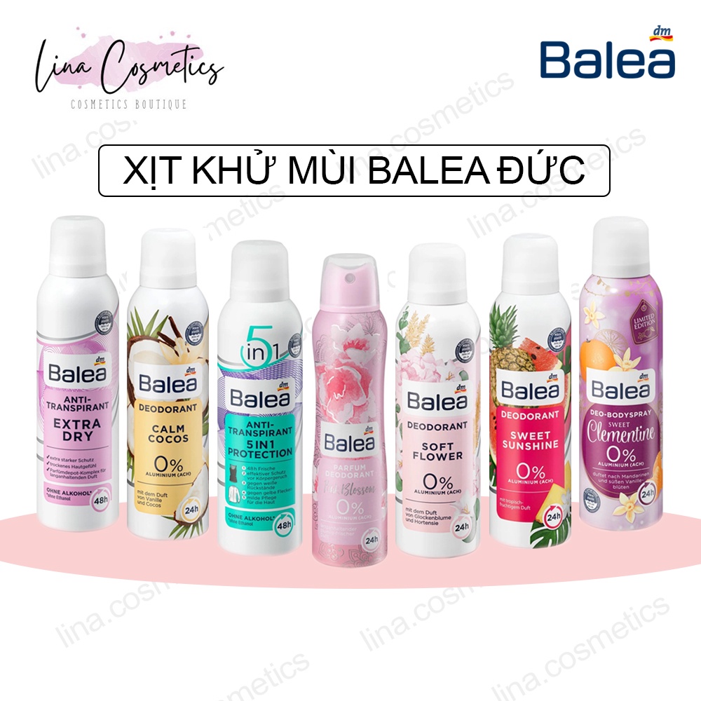 Xịt khử mùi cơ thể, kem khử mùi nách, lăn nách Balea mẫu mới hàng Đức.