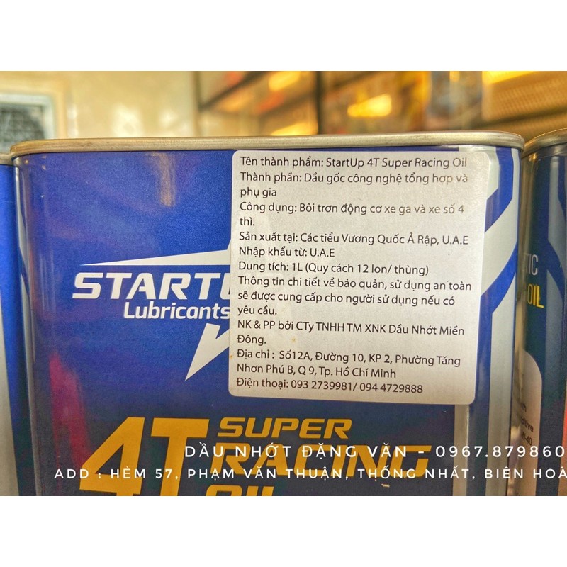 Dầu Nhớt StartUp 4T Super Racing 10W40 API SN chính hãng UAE