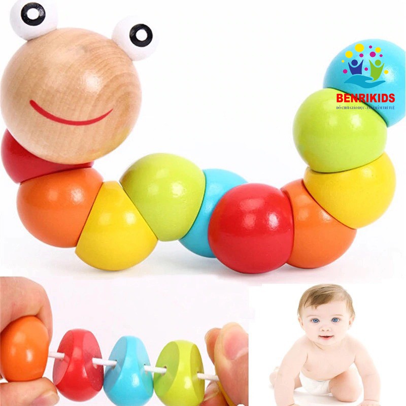 Set 3-6 Món Đồ Chơi Giáo Dục Benrikids Bằng Gỗ Phát Triển Trí Tuệ: Giày Gỗ, Tranh Ghép, Luồn Hạt, Xâu Hạt,...